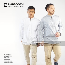 Baju koko mabsooth resleting lengan panjang