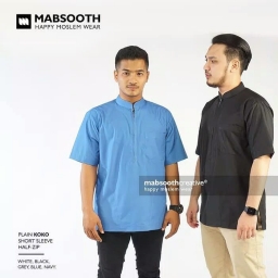 Baju koko mabsooth resleting lengan pendek