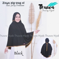 Hijab - Thuwa Hijab - Serut Jumbo - Khusus Hitam - Jersy premium - syar'i  - Kerudung - Jilbab - ber
