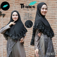 Hijab - Thuwa Hijab - Renita - khimar - ceruty - khusus hitam - jilbaba - kerudung